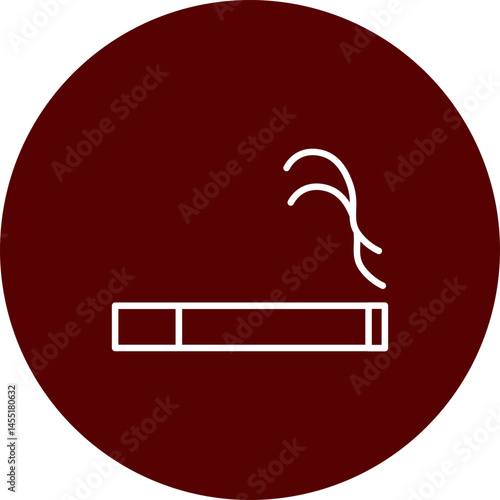Smoking Vector Line Brown Circle Icon Design