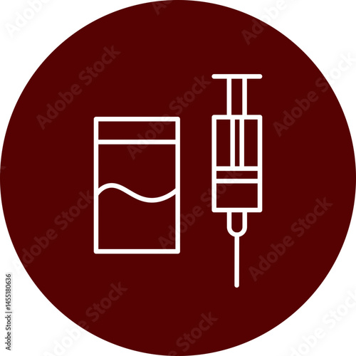Heroin Vector Line Brown Circle Icon Design