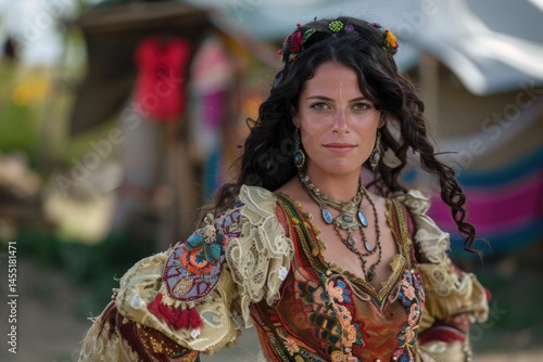 Gypsy woman true beauty: raw elegance, bold spirit, free-spirited grace, mystical allure, captivating features, vibrant soul, cultural richness, untamed strength, authentic charm, natural magnetism.