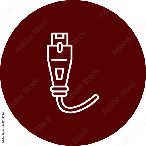 Ethernet Vector Line Brown Circle Icon Design