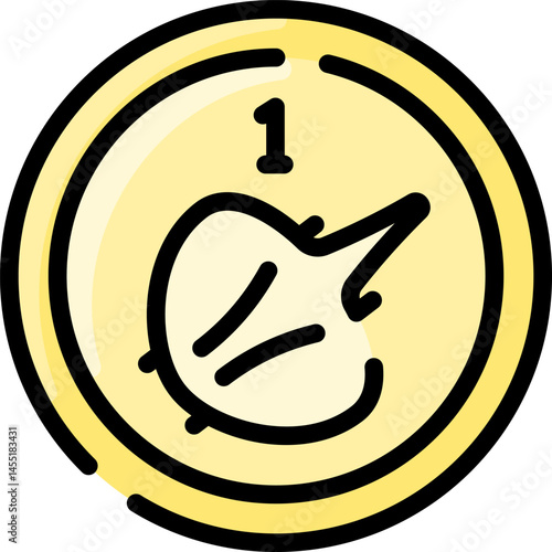 coin illustration on a white background     