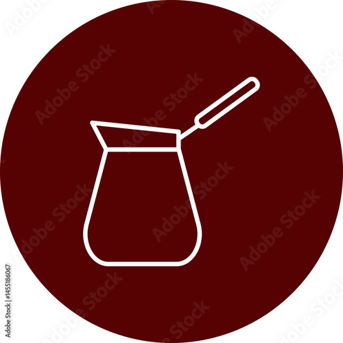 Cezve Vector Line Brown Circle Icon Design