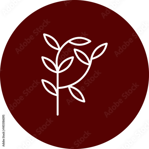 Coffer Tree Vector Line Brown Circle Icon Design