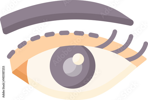 eyelid illustration on a white background    