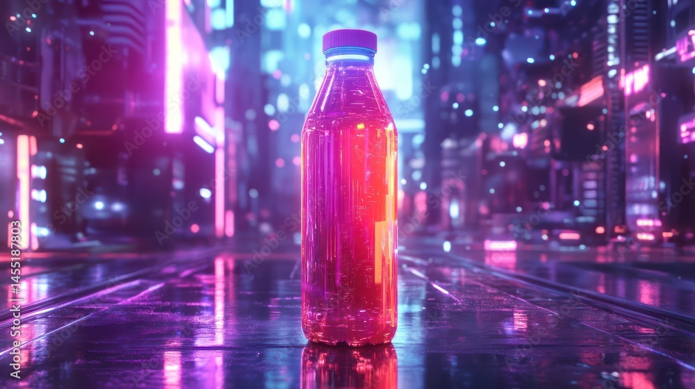 Fototapeta premium Neon city lightscape