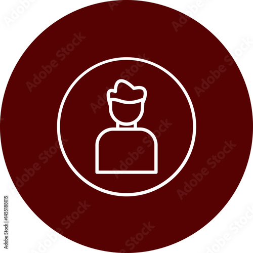 User Vector Line Brown Circle Icon Design