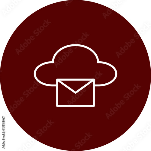 Cloud Messaging Vector Line Brown Circle Icon Design
