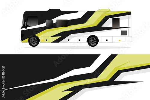 Stylish RV with Bold Black and Yellow Design
