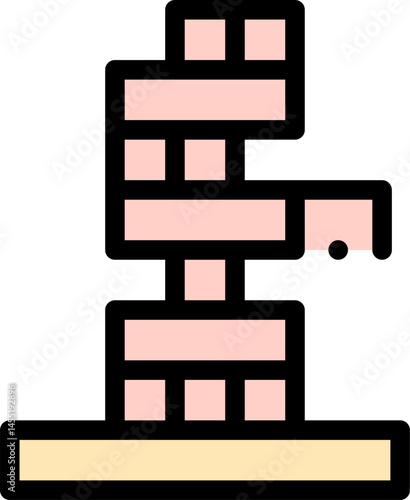 Jenga illustration on a white background     