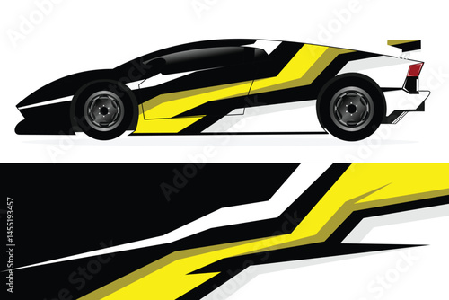 Sleek sports car design with dynamic yellow accents (1)
