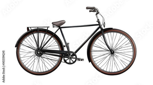 Classic Black Bicycle with Brown Tires Perfect for Vintage Rides and Cycling Enthusiasts