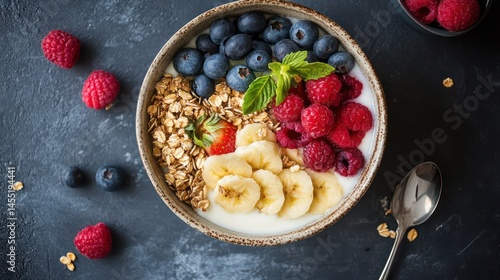 Fruit bowl breakfast