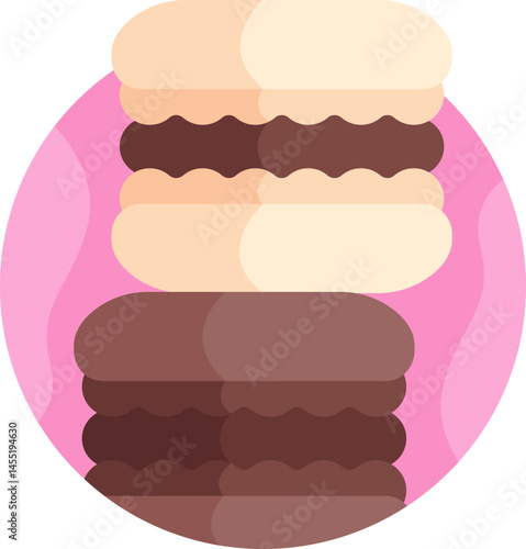 macaroon illustration on a white background     
