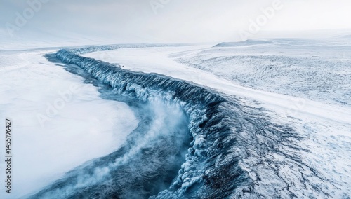 Wallpaper Mural Frozen Waterfall in Iceland: A Winter Wonderland Aerial View Torontodigital.ca