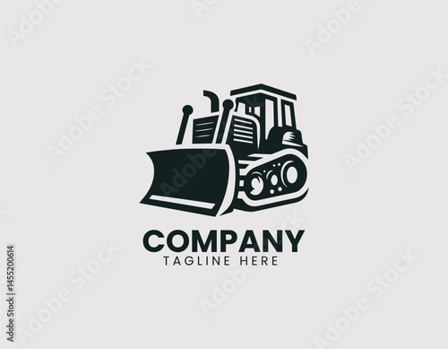 Modern grader vector logo design. Strong illustration with construction theme.