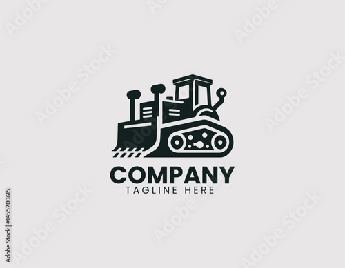 Modern grader vector logo design. Strong illustration with construction theme.
