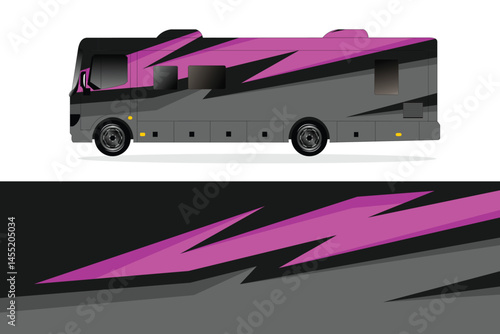 Sleek RV Design with Bold Graphics and Modern Style