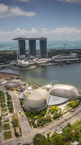 singapore central business district skyline in vertical