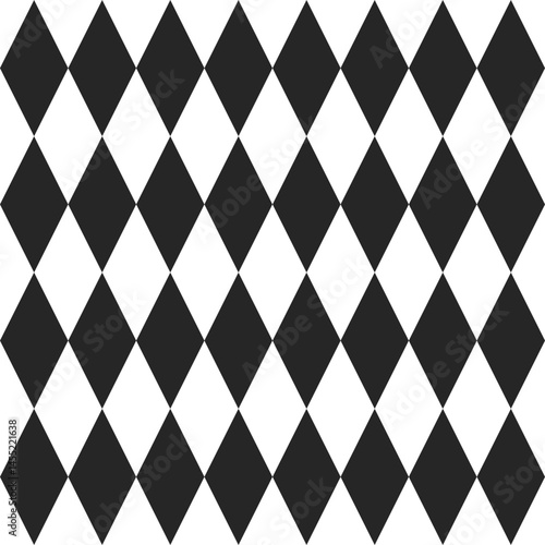 Checkered harlequin diamond seamless background pattern vector in black and white