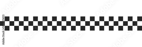 Black and white checkered line pattern as a seamless repeating banner in vector