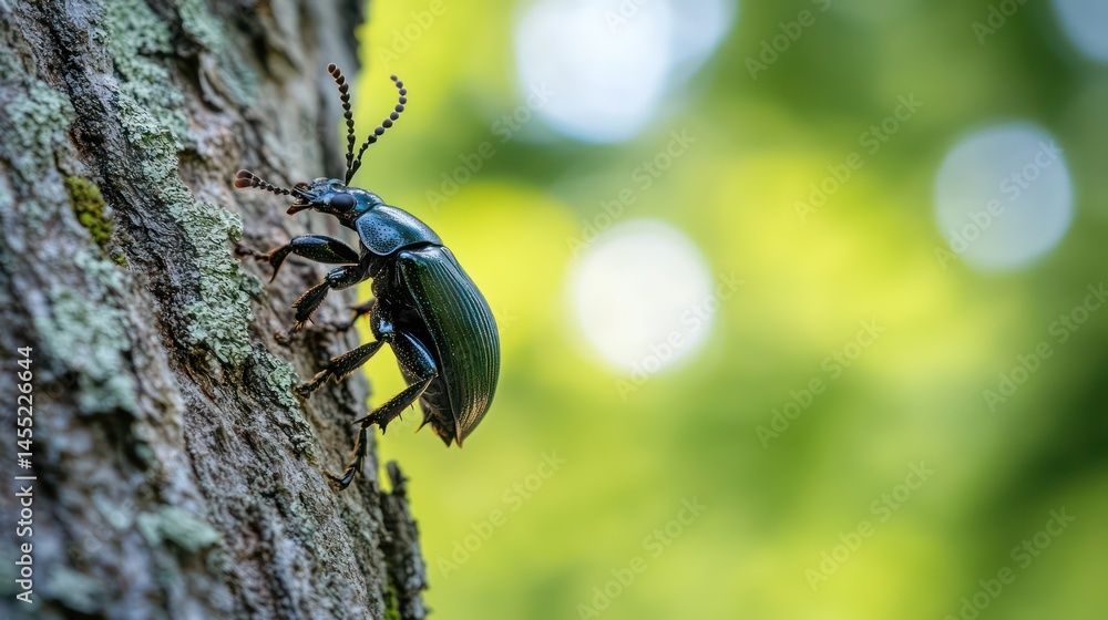 Beetle on tree trunk Beetle on tree trunk