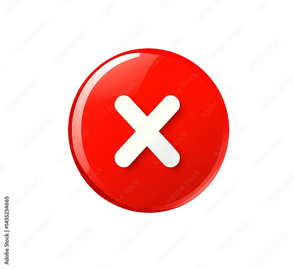 Obraz premium Transparent red cross button 