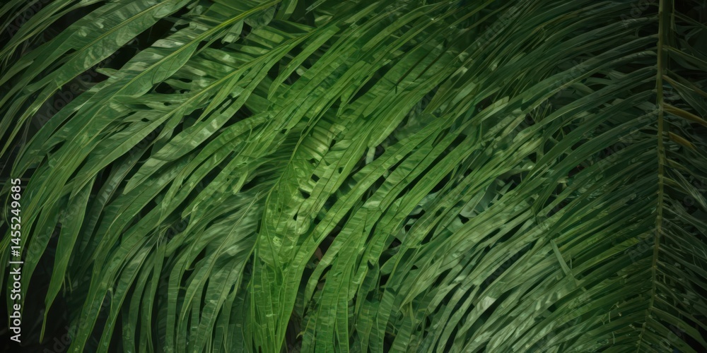 Fototapeta premium Intricate palm leaf veins, vibrant green, tropical texture , jungle, growth