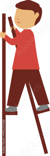 Boy on Stilts: Fun, Playful Illustration