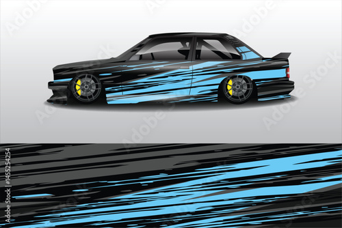 Sleek black and blue sports car with dynamic design (1)