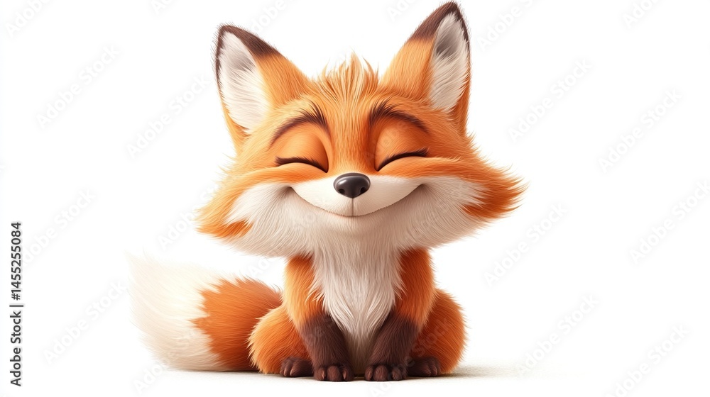 Fototapeta premium Cute cartoon fox illustration