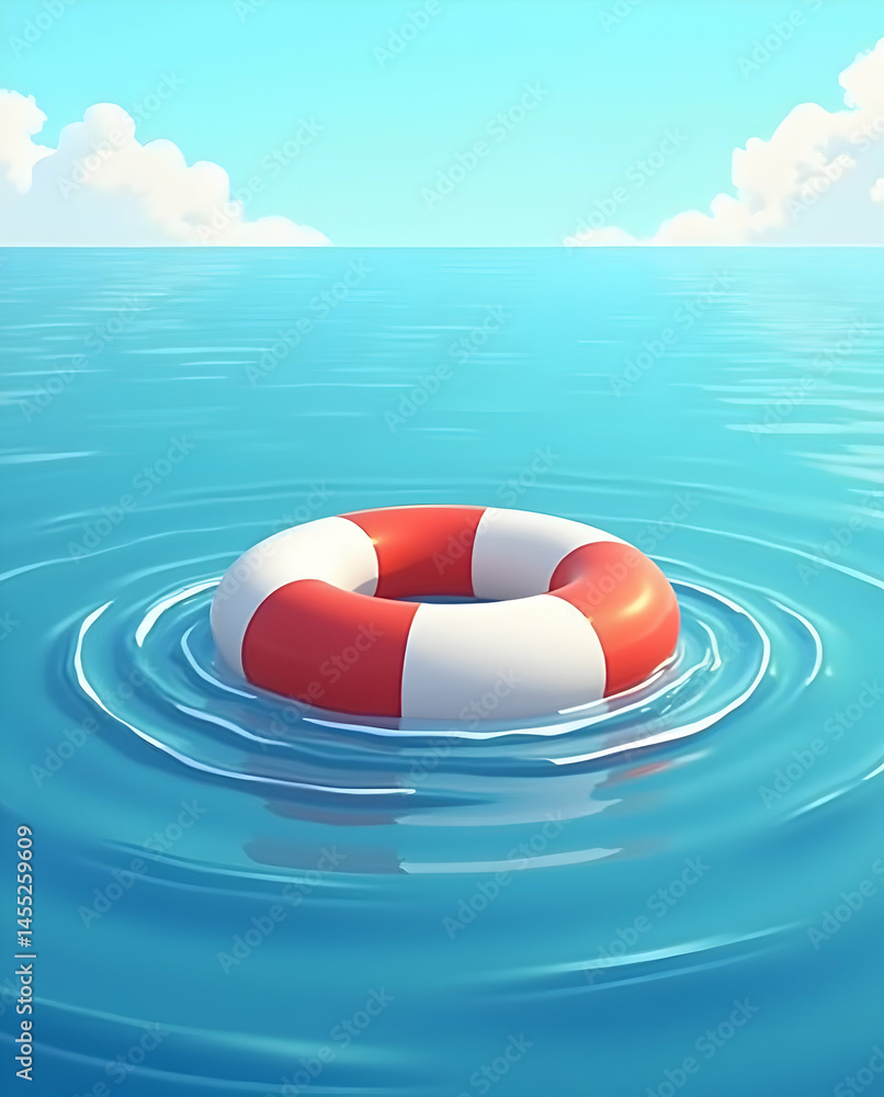 Naklejka premium Buoy with Water Ripples