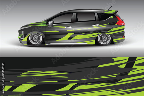 Stylish modified car with vibrant green graphics (1)