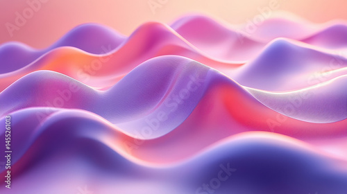 Wallpaper Mural Realistic 4K side view shows a creative abstract kenmima 3D background of flowing purple, pink and orange waves creating a visually dynamic pattern. Torontodigital.ca