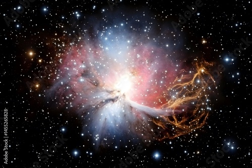 Cosmic Nebula Vibrant Colors of a Stellar Nursery in Space