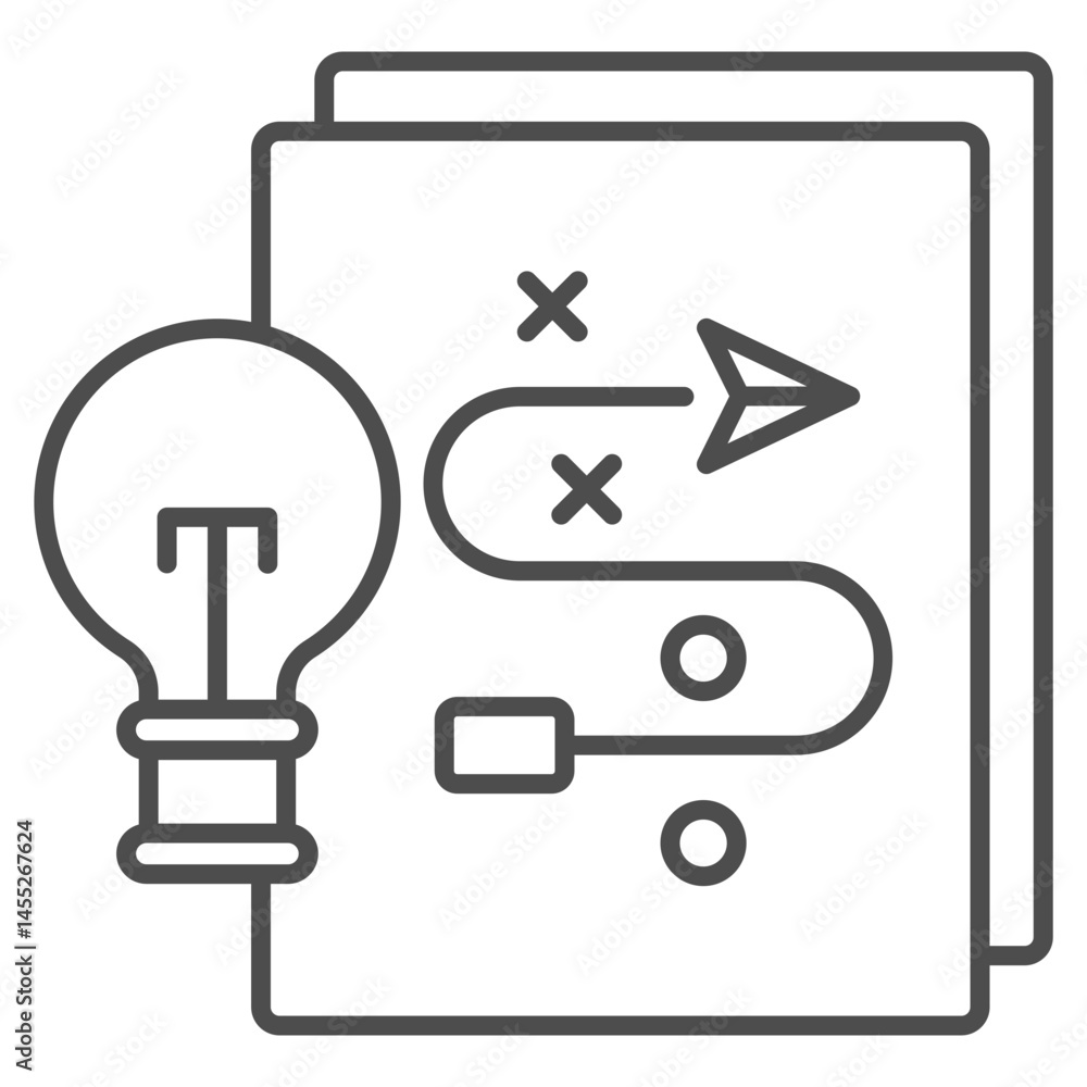 Fototapeta premium Strategy Icon Line Element For Design