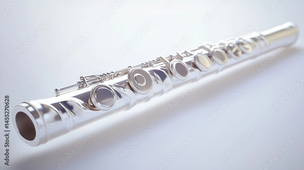Fototapeta premium Silver Flute Instrument
