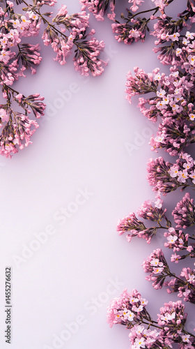 Obraz na płótnie Light lavender-colored background banner evokes calm, elegance, and gentle sophistication, symbolizing serenity, emotional balance, and creativity in minimalistic or wellness-themed visuals.
w salonie