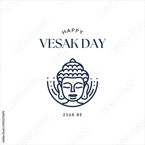 Minimalist Vesak Day line art with spiritual touch