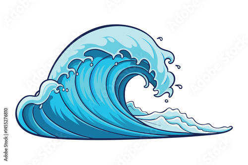 Majestic Teahupoo wave crashing with immense power, famous for surfing, showcasing a massive barrel in a tropical paradise with clear blue skies