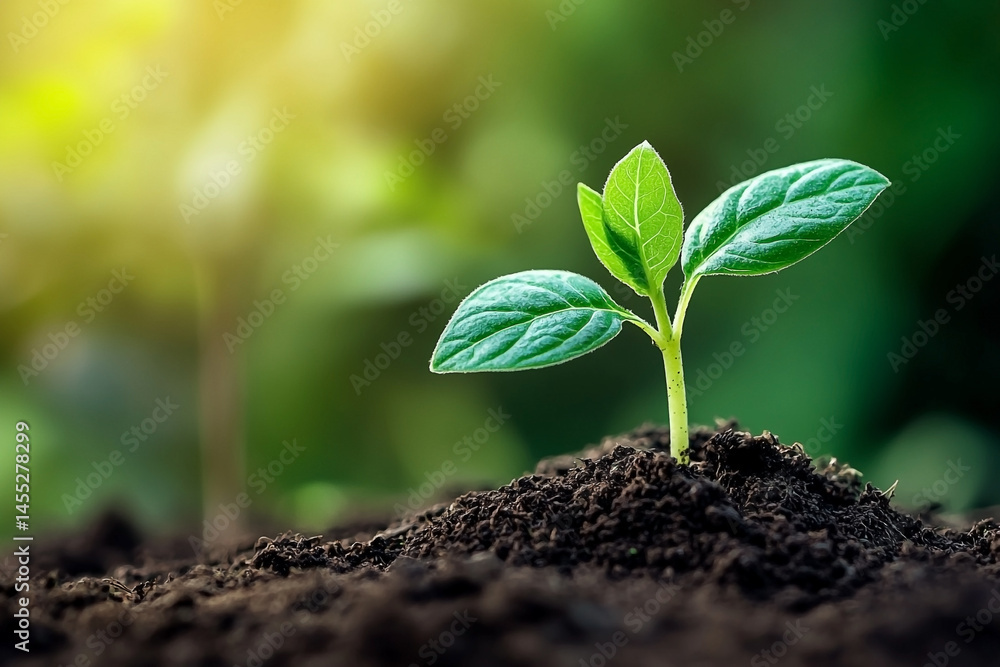 Emerging Life: A Young Sprout Reaching for Sunlight in Fertile Soil Emerging Life: A Young Sprout Reaching for Sunlight in Fertile Soil