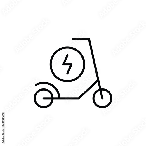 Electric scooter icon. Simple outline style. Eco transport, bike, charge, travel, technology, city, road, Transportation concept. Thin line symbol. Vector illustration isolated.