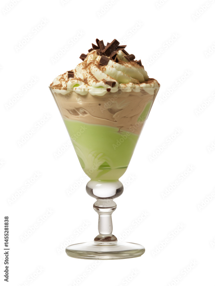 Grasshopper and Mudslide Cocktail Set on White Background

