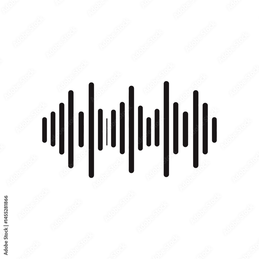 Soundwave Isolated on Transparent Background, Black Audio Spectrum Frequency Shape Soundwave Isolated on Transparent Background, Black Audio Spectrum Frequency Shape