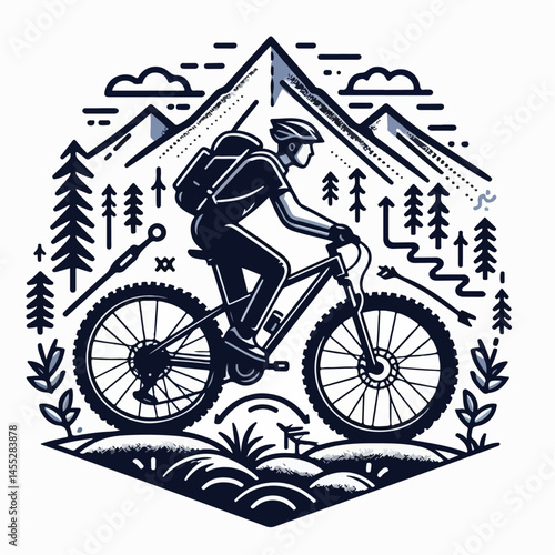 mountain bike vector illustration