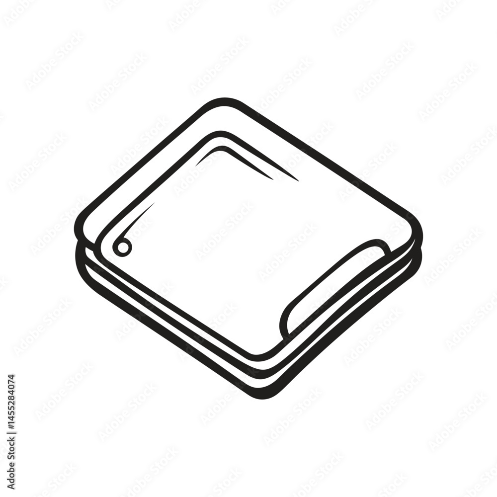 Stacked Square Napkins Line Art Design on a Transparent Background Stacked Square Napkins Line Art Design on a Transparent Background