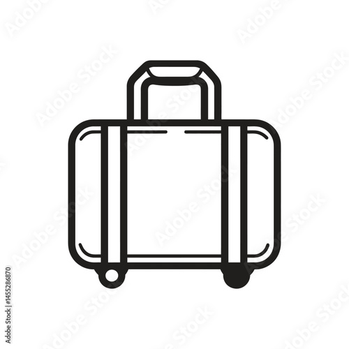 Suitcase Icon, CarryOn Luggage, Mobile Bag, Travel Bag Isolated Design