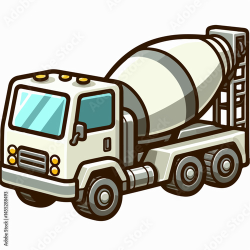 cement mixer truck vector illustration
