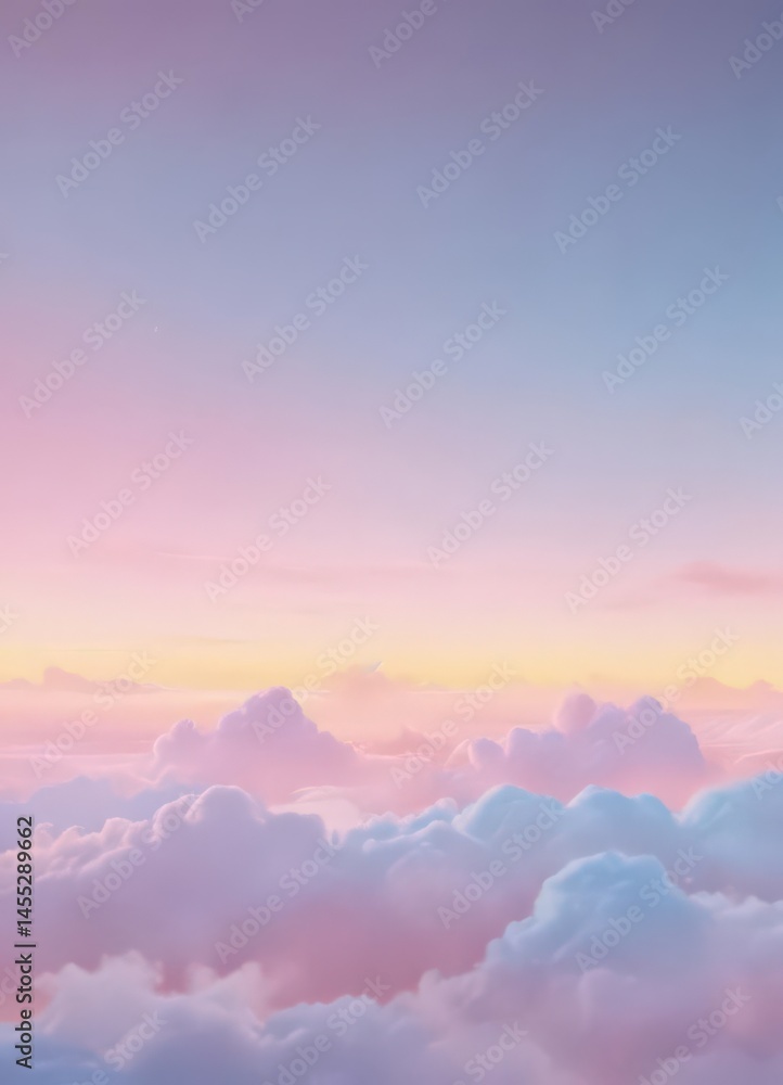 Fototapeta premium Pastel pink, blue, yellow ombre; soft, dreamy, cotton candy sky effect, fantasy, soft