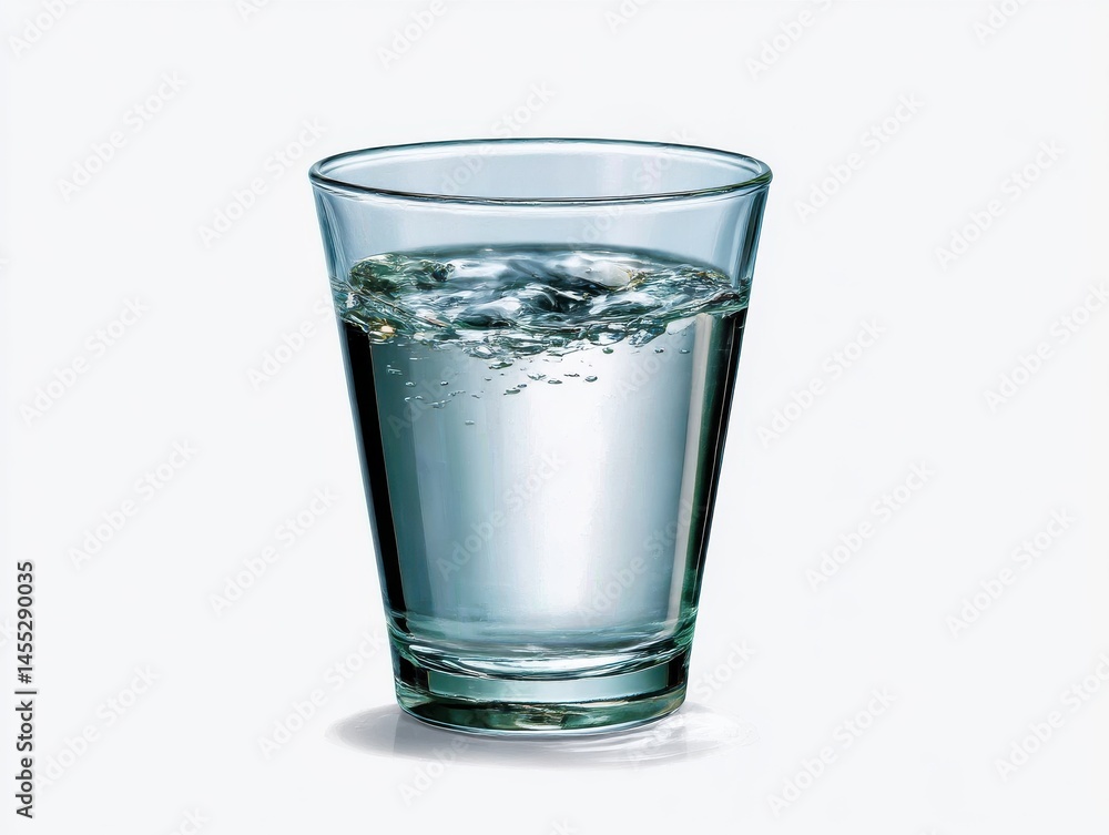 Glass of water with bubbles isolated on white background Glass of water with bubbles isolated on white background
