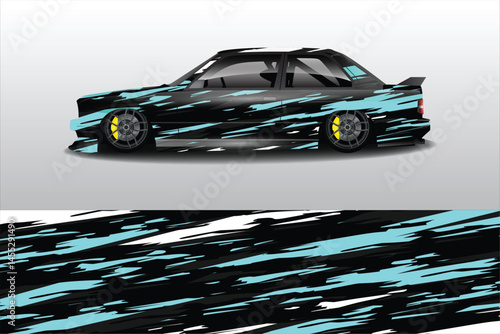Sleek modified car design with vibrant paint splashes
